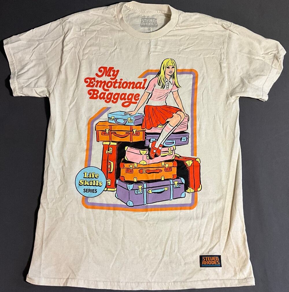 Steven Rhodes Medium Retro T-Shirt “My Emotional Baggage, Life Skills Series”